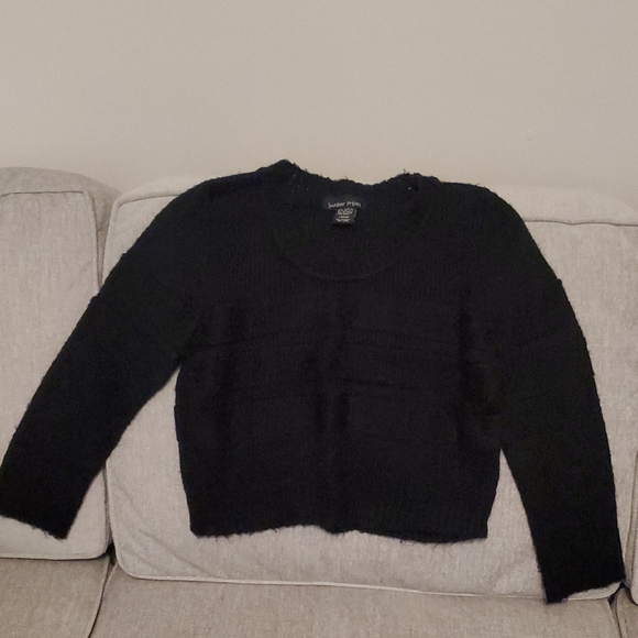 Sweater Project Tops - Sweater Project Black Crop Top Sweater